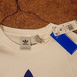 White Adidas Trefoil T Shirt